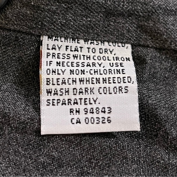 Vintage 80s-90s Henry Grethel Studio Button Down Shirt Rayon Charcoal Large 42cm - Picture 3 of 7